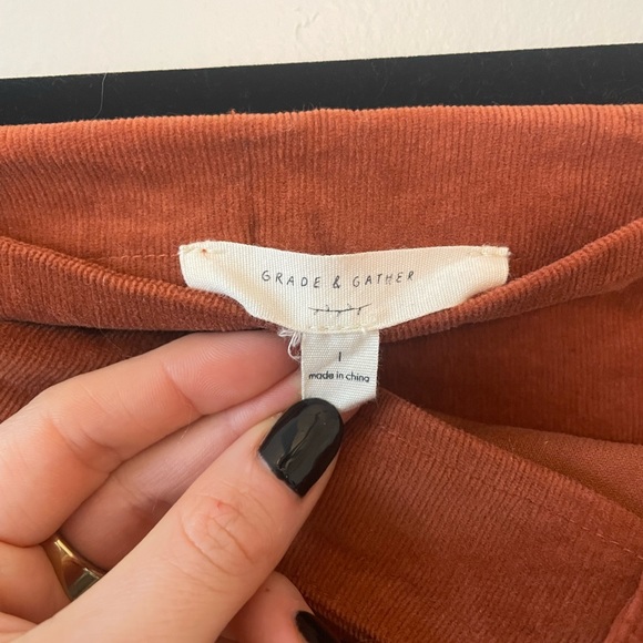 EUC Grade & Gather Corduroy Skirt | Burnt Orange | Large - Picture 3 of 4
